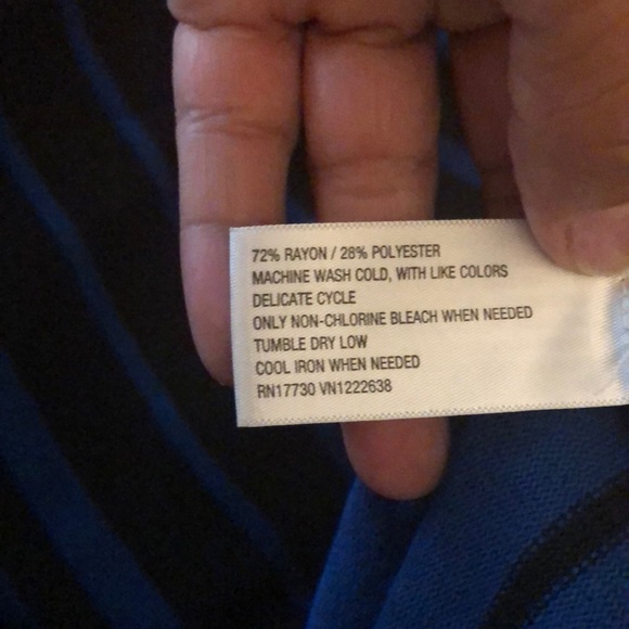 Blue & Black Striped 3/4 Length Dress - Picture 3 of 3